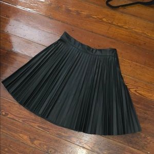 Pleated Pleather Skirt